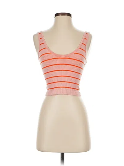 Pre-owned Unbranded Tank Top Orange Strapless Neckline Tops