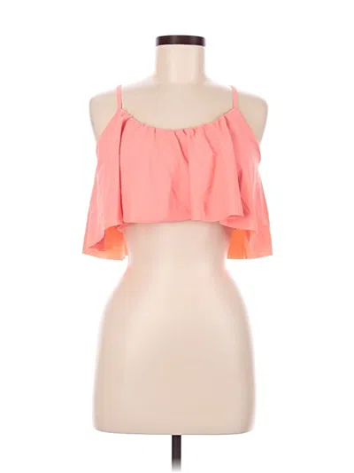 Pre-owned Unbranded Tank Top Orange Strapless Neckline Tops