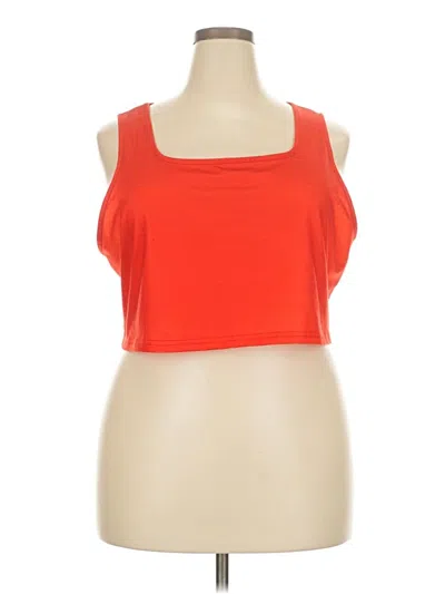 Pre-owned Unbranded Tank Top Orange Strapless Neckline Tops