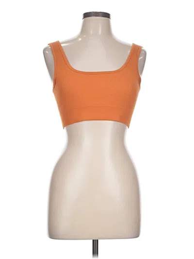 Pre-owned Unbranded Tank Top Orange Strapless Neckline Tops