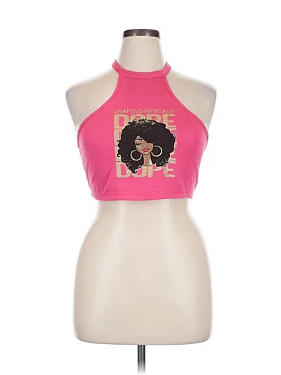 Pre-owned Unbranded Tank Top Pink Halter Neckline Tops