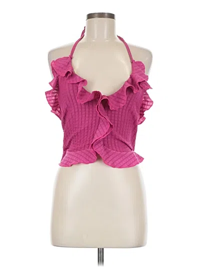 Pre-owned Unbranded Tank Top Pink Halter Neckline Tops