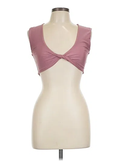 Pre-owned Unbranded Tank Top Pink Plunge Neckline Tops