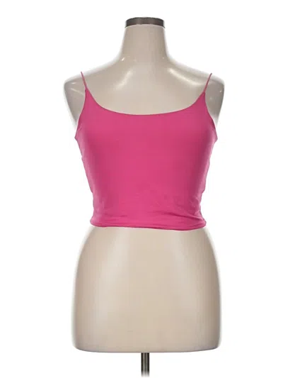 Pre-owned Unbranded Tank Top Pink Solid Pattern Scoop Neck Tops