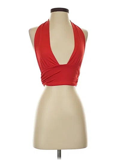 Pre-owned Unbranded Tank Top Red Halter Neckline Tops