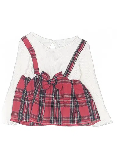 Pre-owned Unbranded Kids' Tank Top Red Ruffles Neckline Tops