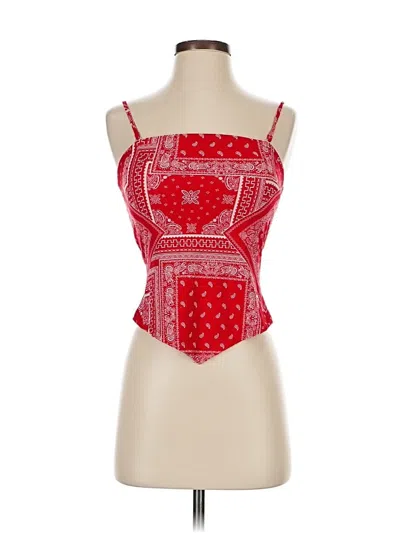 Pre-owned Unbranded Tank Top Red Strapless Neckline Tops