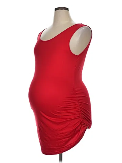 Pre-owned Unbranded Tank Top Red Strapless Neckline Tops