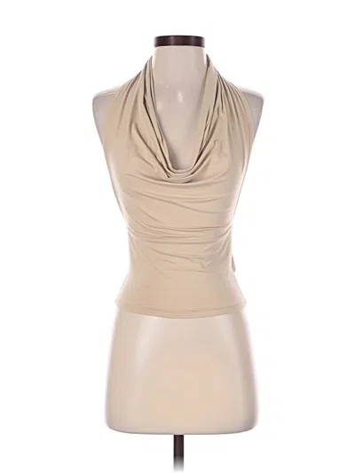 Pre-owned Unbranded Tank Top Tan Cowl Neck Tops