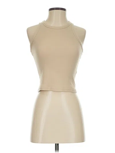 Pre-owned Unbranded Tank Top Tan Halter Neckline Tops