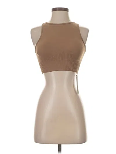 Pre-owned Unbranded Tank Top Tan Halter Neckline Tops