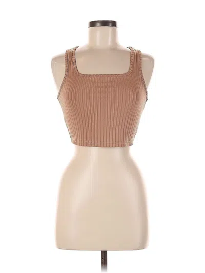 Pre-owned Unbranded Tank Top Tan Halter Neckline Tops In Brown