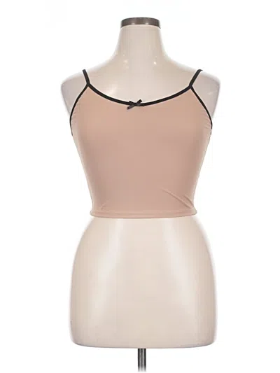 Pre-owned Unbranded Tank Top Tan Halter Neckline Tops In Brown