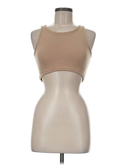 Pre-owned Unbranded Tank Top Tan Halter Neckline Tops In Brown