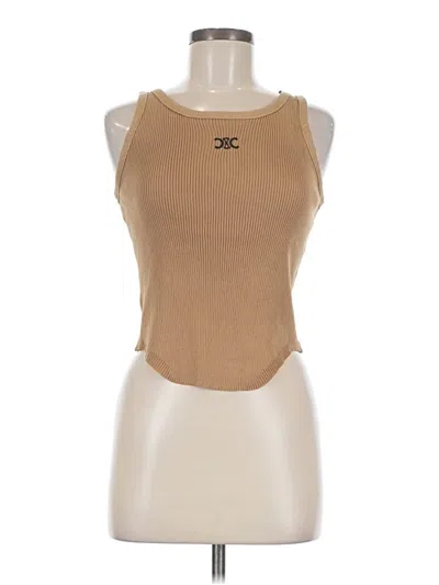 Pre-owned Unbranded Tank Top Tan Halter Neckline Tops In Brown