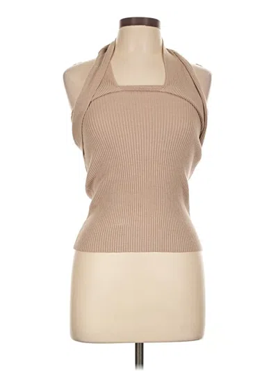 Pre-owned Unbranded Tank Top Tan Halter Neckline Tops In Brown