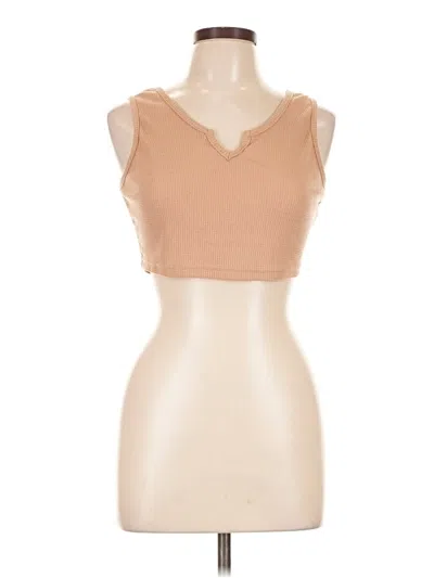 Pre-owned Unbranded Tank Top Tan Strapless Neckline Tops