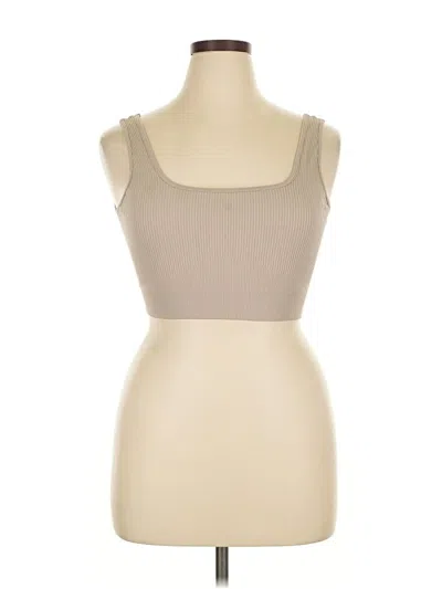 Pre-owned Unbranded Tank Top Tan Strapless Neckline Tops In Brown