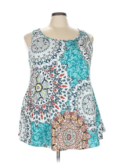 Pre-owned Unbranded Tank Top Teal Halter Neckline Tops In Blue