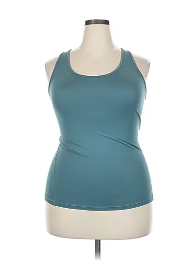 Pre-owned Unbranded Tank Top Teal Halter Neckline Tops In Blue