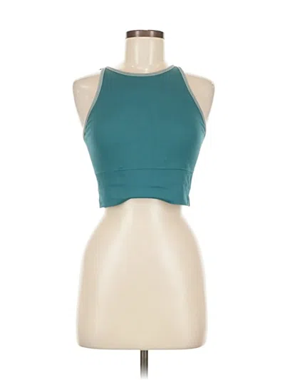 Pre-owned Unbranded Tank Top Teal Halter Neckline Tops In Blue