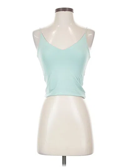 Pre-owned Unbranded Tank Top Teal Halter Neckline Tops In Blue