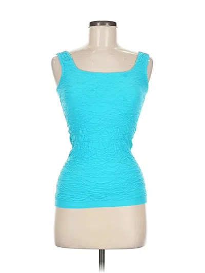 Pre-owned Unbranded Tank Top Teal Strapless Neckline Tops In Blue