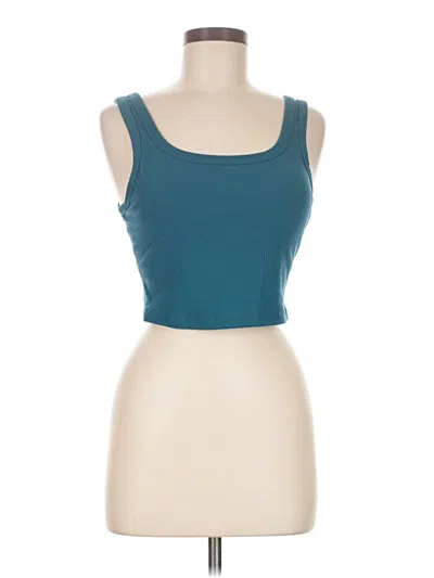 Pre-owned Unbranded Tank Top Teal Strapless Neckline Tops In Blue