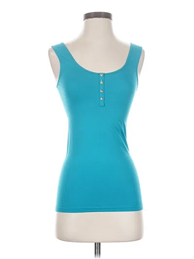 Pre-owned Unbranded Tank Top Teal Sweetheart Neckline Tops In Blue