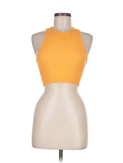 Pre-owned Unbranded Tank Top Yellow Halter Neckline Tops