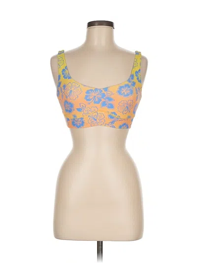 Pre-owned Unbranded Tank Top Yellow Strapless Neckline Tops