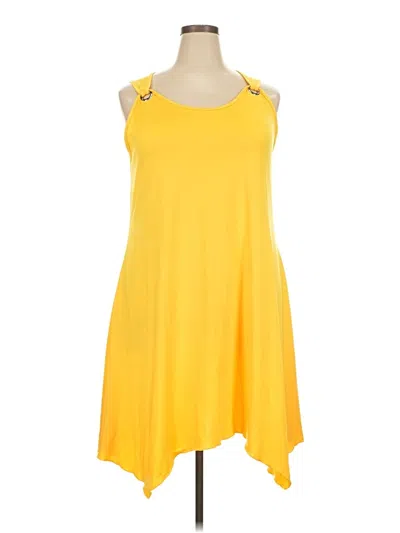 Pre-owned Unbranded Tank Top Yellow Strapless Neckline Tops