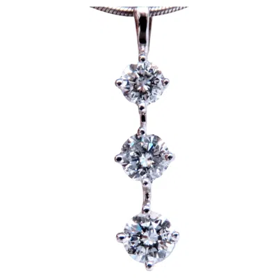 Pre-owned Unbranded Three Drop Natural Diamonds Pendant Necklace 14kt 12517* In Multiple