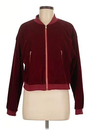 Pre-owned Unbranded Track Jacket In Burgundy