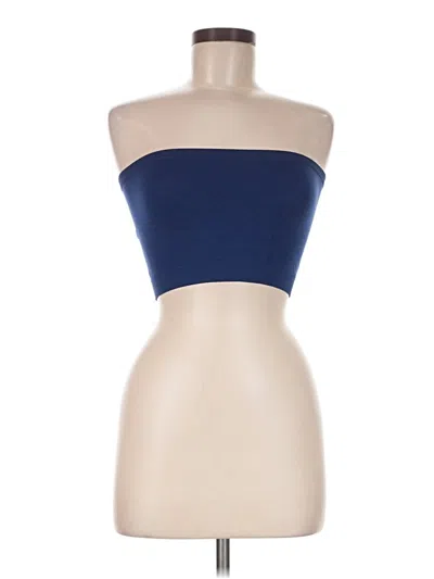 Pre-owned Unbranded Tube Top Blue Strapless Neckline Tops