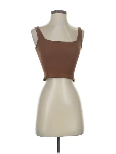 Pre-owned Unbranded Tube Top Brown Strapless Neckline Tops
