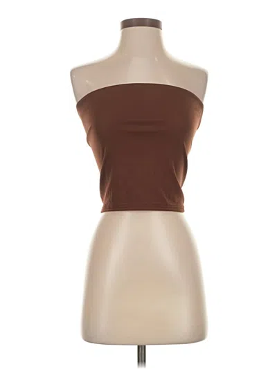 Pre-owned Unbranded Tube Top Brown Strapless Neckline Tops