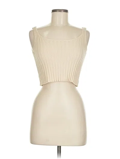 Pre-owned Unbranded Tube Top Ivory Strapless Neckline Tops In White
