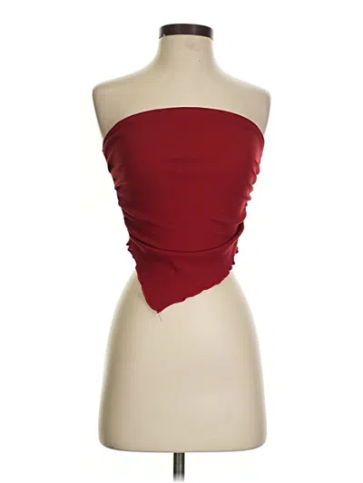 Pre-owned Unbranded Tube Top Red Strapless Neckline Tops