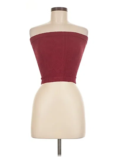 Pre-owned Unbranded Tube Top Red Strapless Neckline Tops