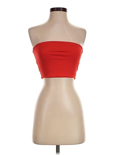 Pre-owned Unbranded Tube Top Red Strapless Neckline Tops
