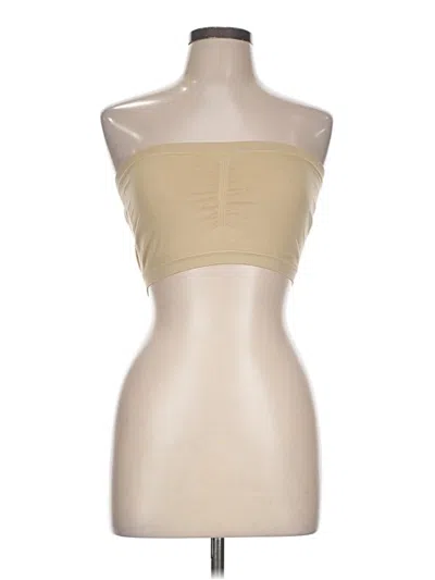 Pre-owned Unbranded Tube Top Tan Strapless Neckline Tops In Brown