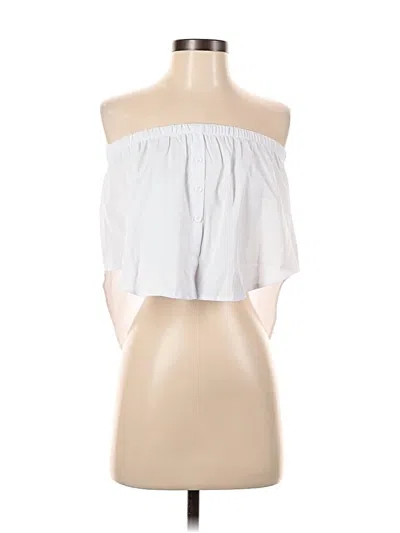Pre-owned Unbranded Tube Top White Solid Pattern Strapless Neckline Tops