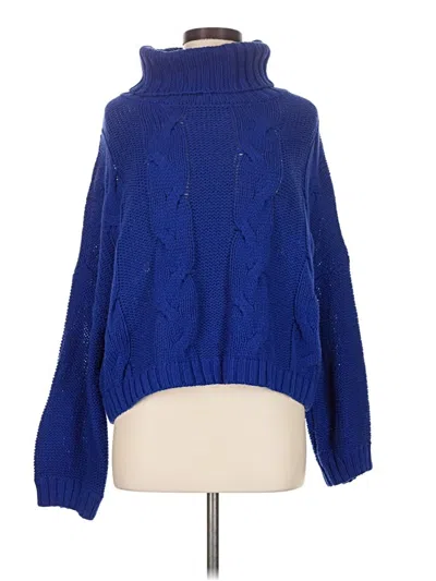 Pre-owned Unbranded Turtleneck Sweater In Blue