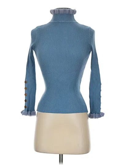 Pre-owned Unbranded Turtleneck Sweater In Blue