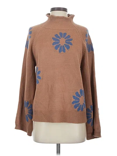 Pre-owned Unbranded Turtleneck Sweater In Brown