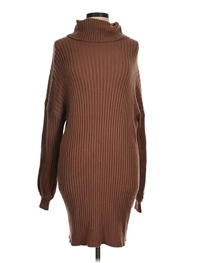 Pre-owned Unbranded Turtleneck Sweater In Brown