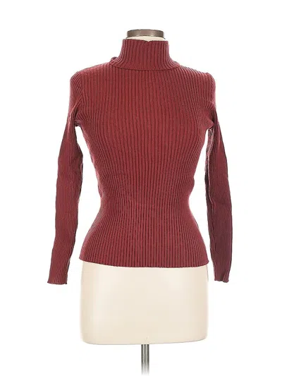 Pre-owned Unbranded Turtleneck Sweater In Burgundy