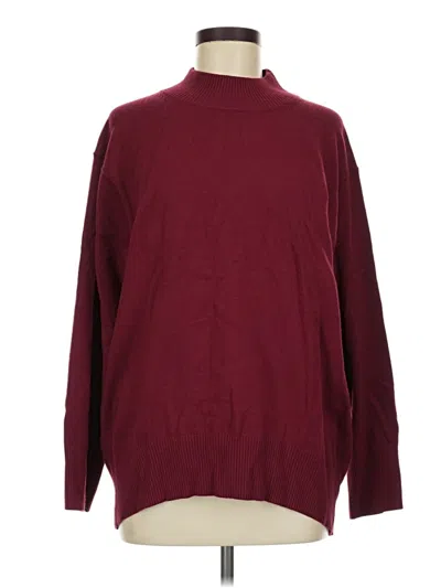 Pre-owned Unbranded Turtleneck Sweater In Burgundy