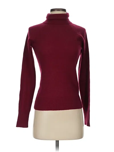 Pre-owned Unbranded Turtleneck Sweater In Burgundy